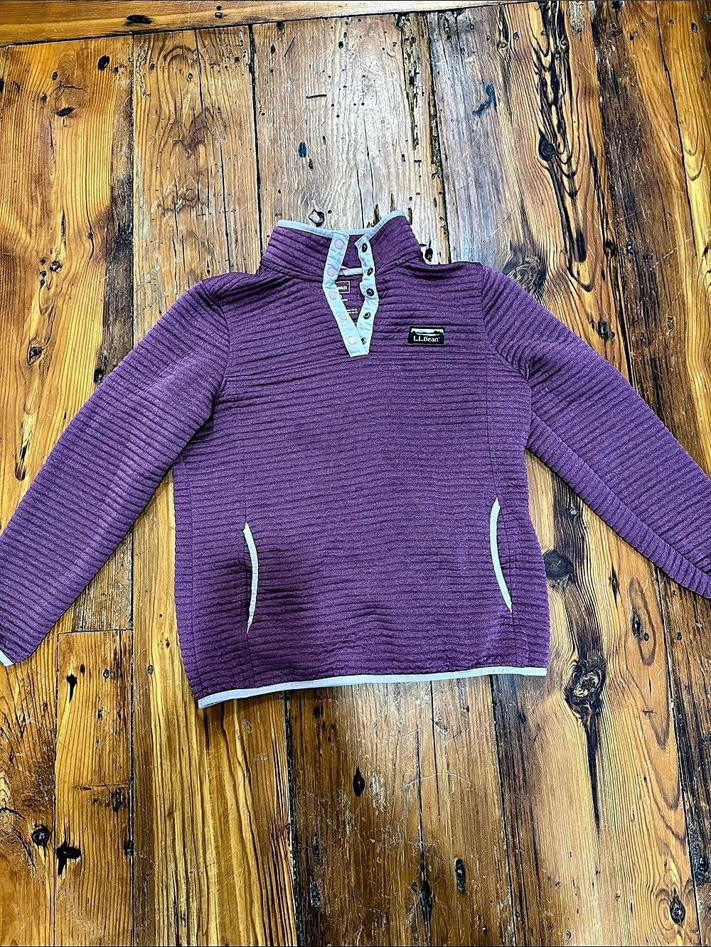 L.L.Bean Medium Reg Women's Purple Ribbed Pullover Size Medium